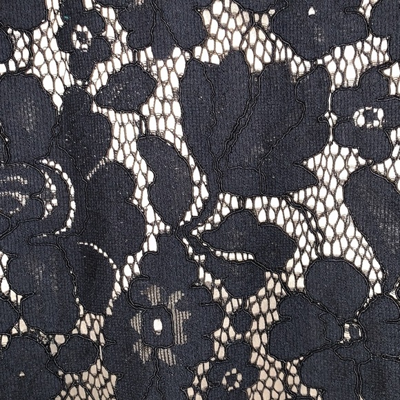 NWT Vince Camuto Black Lace Dress with Nude Underlay. 3/4 sleeve. Fully lined. - Picture 10 of 13